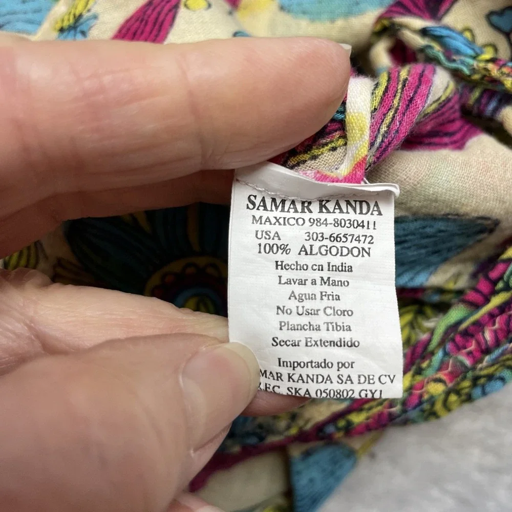Samar Kanda Boho Floral‎ Scarf Shawl Wrap Lightweight 42x68 100% Cotton Festival